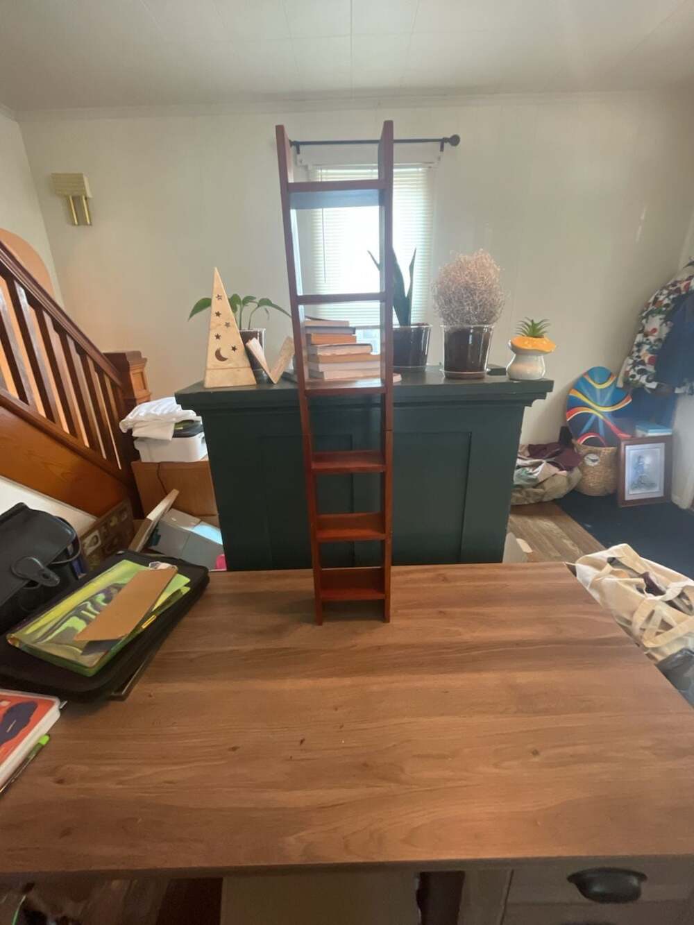 Vintage Wooden Shadow Box Wall Shelf Unit